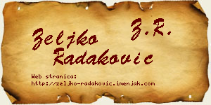 Željko Radaković vizit kartica